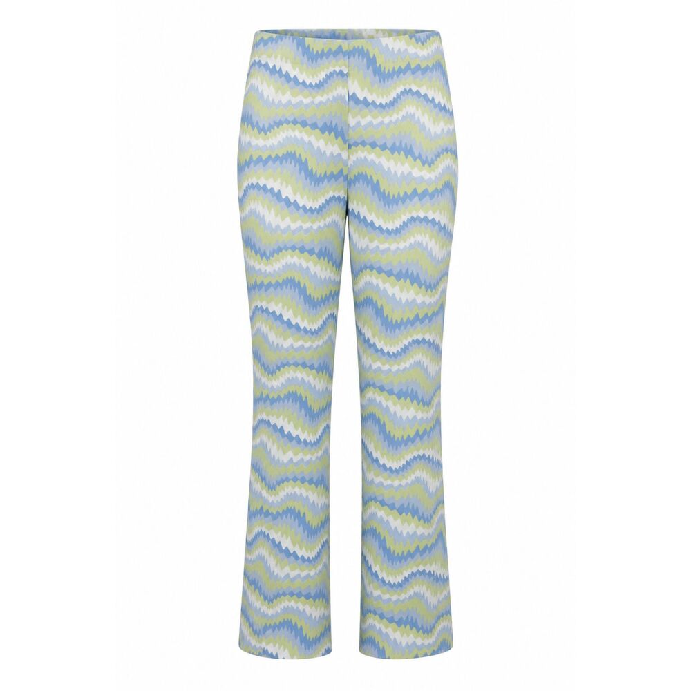 Urban Outfitters Chevron Flare Pants Size XL Blue Green Knit Pull On Trousers